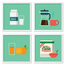 Quadros 20X20 (4 Uni) Nerderia Cafe Fundo Verde 01