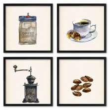 Quadros 20X20 (4 Uni) Nerderia Cafe Vintage 02