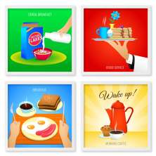 Quadros 20X20 (4 Uni) Nerderia Cafes Da Manha