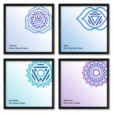 Quadros 20X20 (4 Uni) Nerderia Chakras Linhas 02