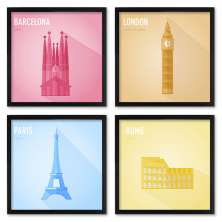 Quadros 20X20 (4 Uni) Nerderia Cidades 01