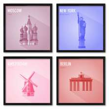 Quadros 20X20 (4 Uni) Nerderia Cidades 02
