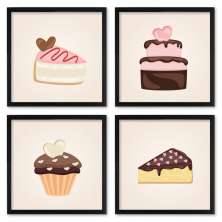 Quadros 20X20 (4 Uni) Nerderia Doces Gordos 02