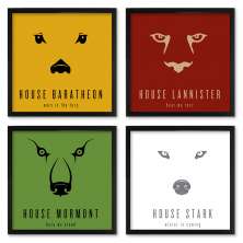 Quadros 20X20 (4 Uni) Nerderia Game Of Thrones Logos