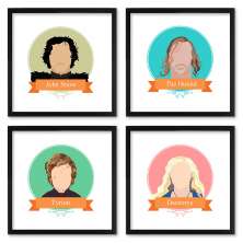 Quadros 20X20 (4 Uni) Nerderia Game Of Thrones Personagens