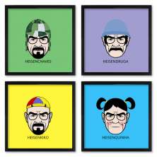 Quadros 20X20 (4 Uni) Nerderia Heisenberg Chaves