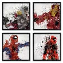 Quadros 20X20 (4 Uni) Nerderia Herois Splash 01