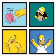 Quadros 20X20 (4 Uni) Nerderia Homer