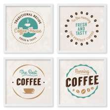 Quadros 20X20 (4 Uni) Nerderia Logos Coffee Shop 02