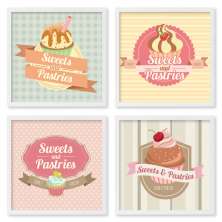 Quadros 20X20 (4 Uni) Nerderia Logos Confeitarias