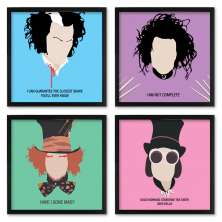 Quadros 20X20 (4 Uni) Nerderia Personagens Johnny Depp