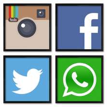 Quadros 20X20 (4 Uni) Nerderia Social Media