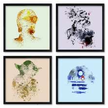 Quadros 20X20 (4 Uni) Nerderia Star  Splash