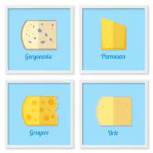 Quadros 20X20 (4 Uni) Nerderia Tipos De Queijo