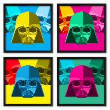 Quadros 20X20 (4 Uni) Nerderia Vader Popart