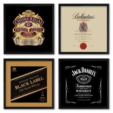 Quadros 20X20 (4 Uni) Nerderia Wiskey