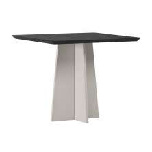 Mesa Anitta 90x90cm - Off White/Preto