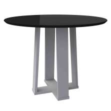 Mesa Isabela 100x100cm - Off White/Preto