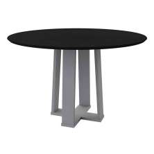 Mesa Isabela 120x120cm - Off White/Preto