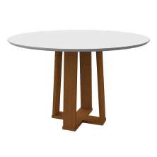 Mesa Isabela 120x120cm - Ypê/Off White