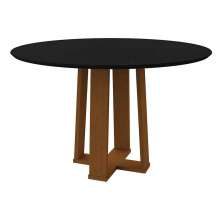 Mesa Isabela 120x120cm - Ypê/Preto