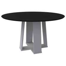 Mesa Isabela 135x135cm - Off White/Preto