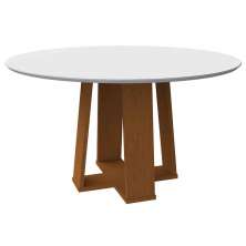 Mesa Isabela 135x135cm - Ypê/Off White
