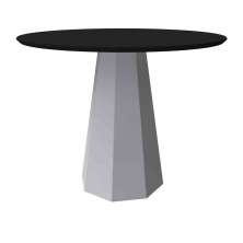 Mesa Isis 100x100cm - Off White/Preto