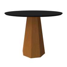 Mesa Isis 100x100cm - Ypê/Preto