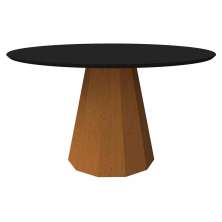 Mesa Isis 135x135cm - Ypê/Preto