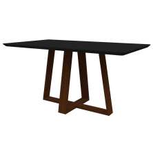 Mesa Lectus 160x90cm - Amêndoa/Preto