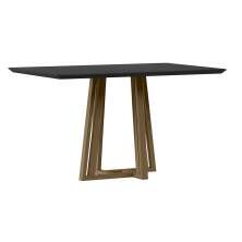 Mesa Sarah 135x90cm - Amêndoa/Preto