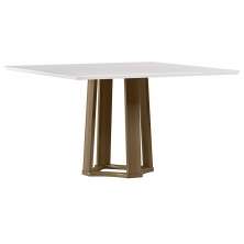 Mesa Treviso 135x135cm - Amêndoa/Off White