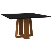 Mesa Valencia 135x135cm - Ypê/Preto