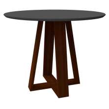 Mesa Vitória 100x100cm - Amêndoa/Cinza