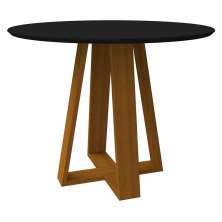 Mesa Vitória 100x100cm - Ypê/Preto