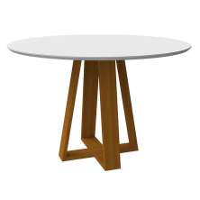 Mesa Vitória 120x120cm - Ypê/Off White