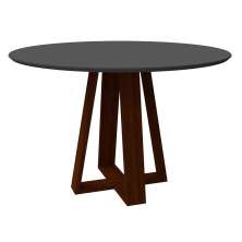 Mesa Vitória 135x135cm - Amêndoa/Cinza