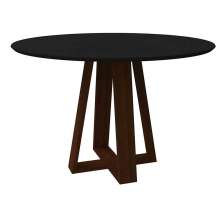 Mesa Vitória 135x135cm - Amêndoa/Preto