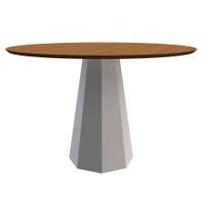 Mesa de Jantar Redonda Isis Imbuia e Off White 117 cm