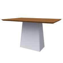 Mesa de Jantar Retangular Bárbara Imbuia e Off White 135 cm