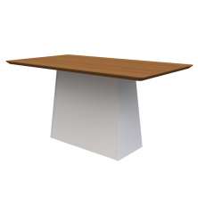 Mesa de Jantar Retangular Bárbara Imbuia e Off White 160 cm