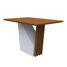 Mesa de Jantar Retangular Veneza Imbuia e Off White 120 cm
