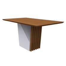Mesa de Jantar Retangular Veneza Imbuia e Off White 160 cm