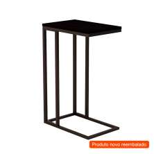 [OUTLET] Mesa Lateral Retangular Elena Wood Preta