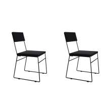 Conjunto com 2 Cadeiras Málaga Veludo Preto