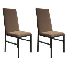Conjunto com 2 Cadeiras Mônaco Premium Veludo Marrom e Preto