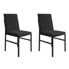 Conjunto com 2 Cadeiras Mônaco Veludo Preto