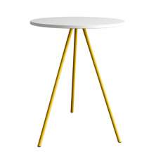 Mesa Lateral Gabriela Wood Branca e Amarela
