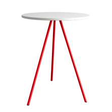 Mesa Lateral Gabriela Wood Branca e Vermelha